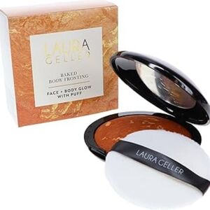 LAURA GELLER Baked Body Frosting Face & Body Glow with Puff Bronzeur Made Italy